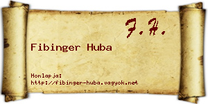 Fibinger Huba névjegykártya